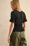 Sienna Short Sleeve Black Lace Blouse
