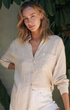 Z Supply Linen Stripe Top in Putty