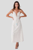 White Palm Eyelet Maxi Dress