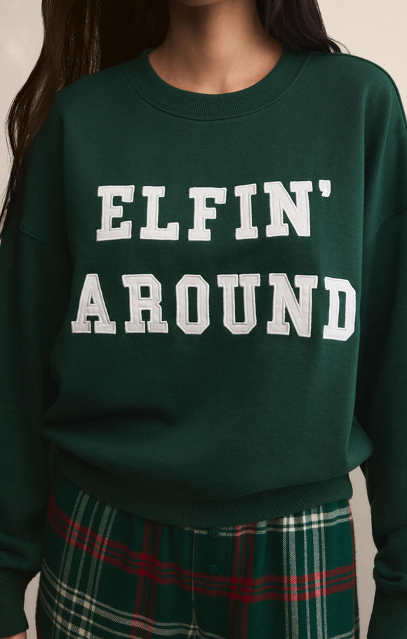 Z Supply Holiday Sweatshirt Mistletoe