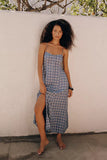 Z Supply Angel Eyes Plaid Midi Dress Mystic Blue