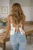 Seaside Vacation Back Tie Spaghetti Top