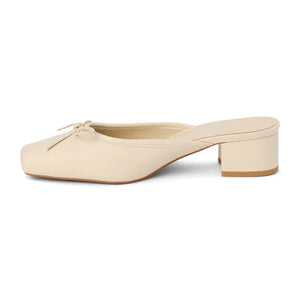 BASILIO HEELED MULE IVORY