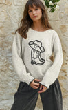 Grey Cowgirl Sweater