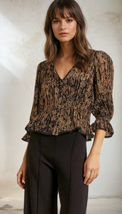 Giana Gold Wisteria Top