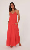 Billowy Bohemian Sleeveless V-Neck Maxi Dress