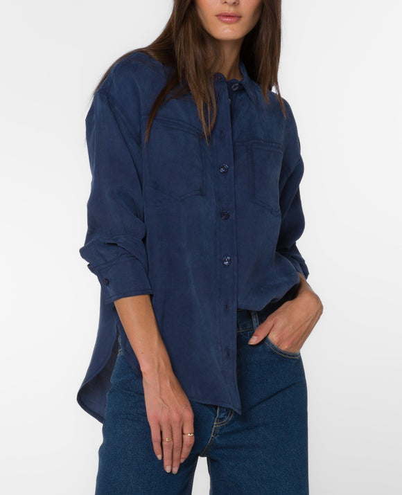 Braxton Navy Blouse