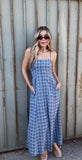 Z Supply Angel Eyes Plaid Midi Dress Mystic Blue