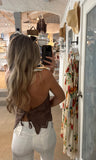 Logan eyelet halter top