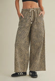 Cheetah tie front pant