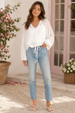 White Dolman Sleeve Blouse