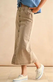 Bobbie Button Front Washed Skirt