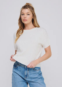 Short Sleeve Sweater Off White