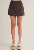 Andrea A-Line Mini Skort Dark Brown