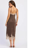 Espresso Lace Suede Midi Dress