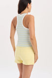 Daze Astra Racerback Tank Top in Lemon Stripe