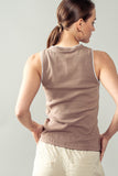 Kyla Knit RIbbed Tank Taupe