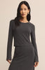 Z Supply Demure Top Charcoal Heather