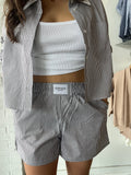 Coffee Stripe Short
