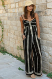 Embroidered Contrast Pants