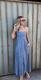Z Supply Angel Eyes Plaid Midi Dress Mystic Blue