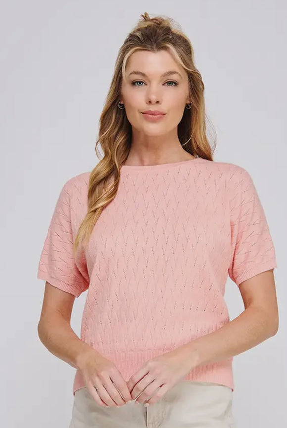 Short Sleeve Sweater pink