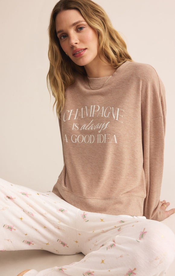 Z Supply Champagne LS Top