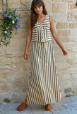 Erin Button Front Striped Top
