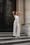 Laurel Halter Neck Sleeveless Button Top