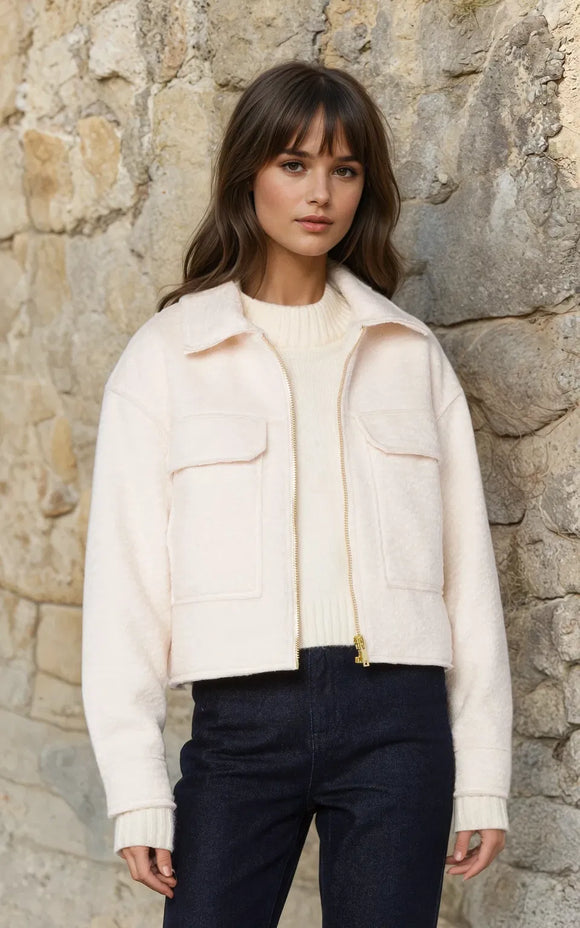 Willow White Zip Up Jacket