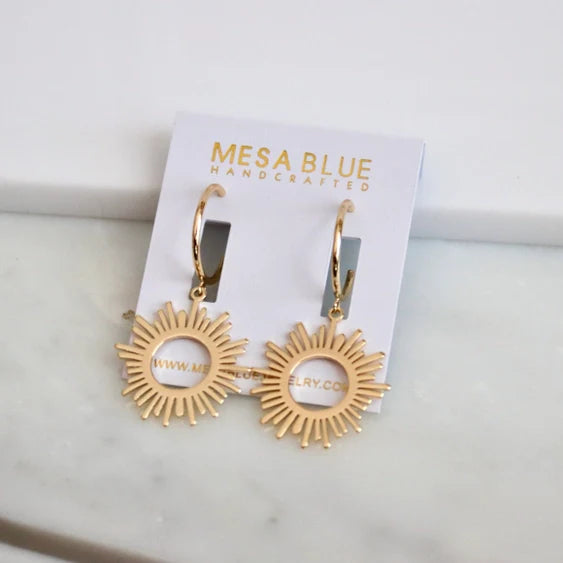 Sun  Hoop Gold Earrings