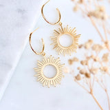 Sun  Hoop Gold Earrings