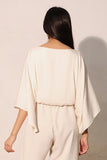 Washed Poly Silk Kimono Bubble Top