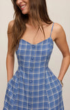 Z Supply Angel Eyes Plaid Midi Dress Mystic Blue