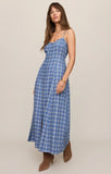 Z Supply Angel Eyes Plaid Midi Dress Mystic Blue