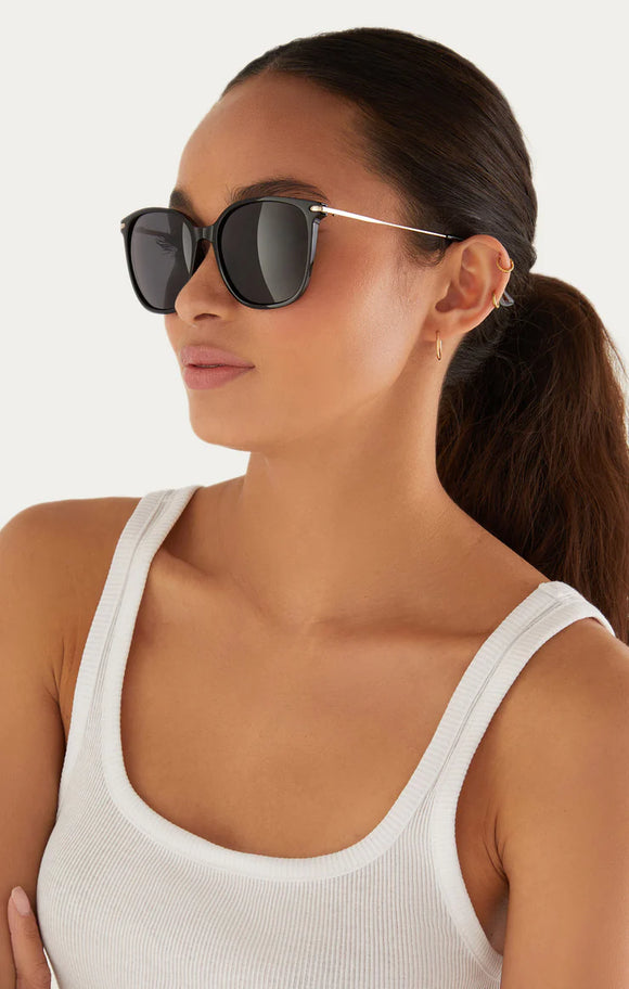 Z Supply Panache Polished Black Sunglasses