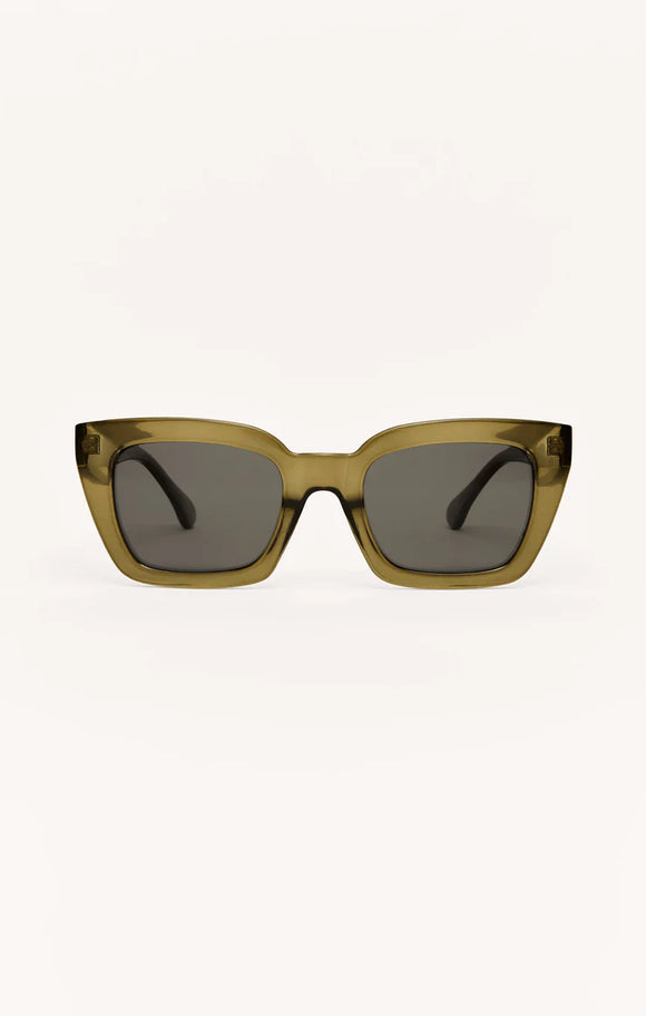 Z Supply Hideaway Moss-Grey Polarized Sunglasses