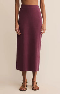 Z Supply Gail Midi Skirt Burgundy