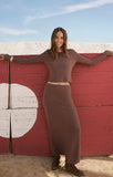 Z Supply Demure Maxi Skirt Suede