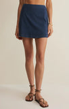 Z Supply Gail Jersey Denim Mini skirt in Indigo