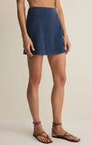 Z Supply Gail Jersey Denim Mini skirt in Indigo