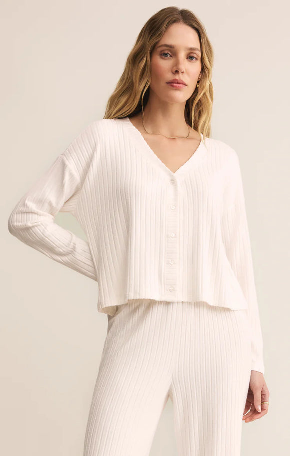 Z Supply Mara Rib Cardigan in Vanilla Ice