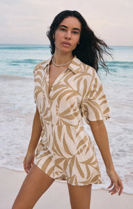 Z Supply Marcel Tropical Palm Romper