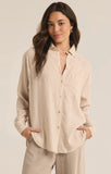 Z Supply Linen Stripe Top in Putty