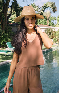 Z Supply Sloane V-Neck in Teakwood