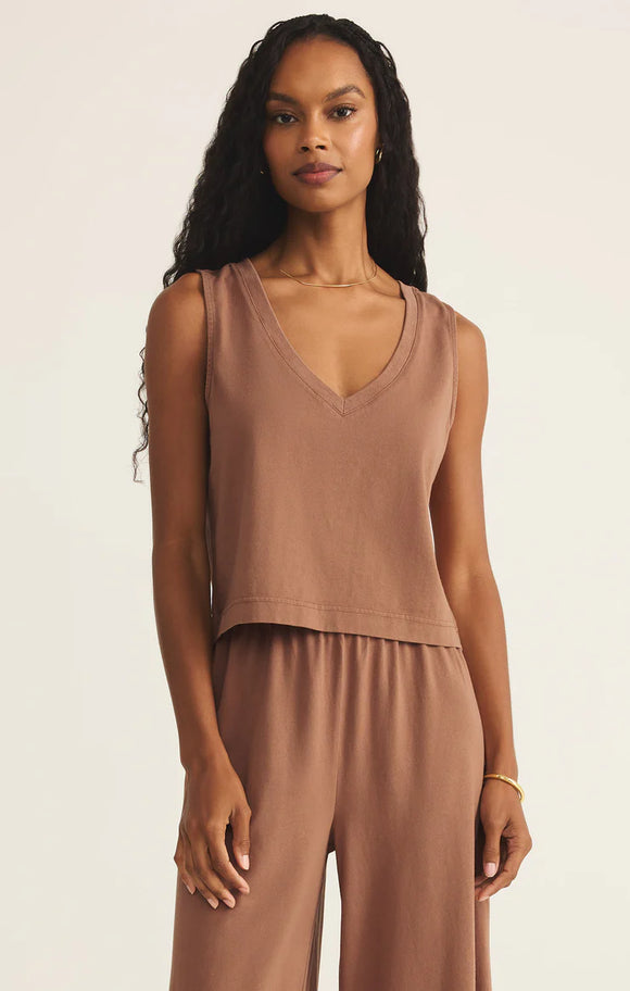 Z Supply Sloane V-Neck in Teakwood