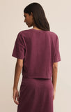 Z Supply Sway Cropped Tee Burgandy