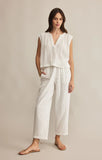 Z Supply Cliffside V-neck Airy Top in White