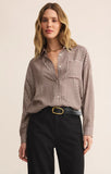 Z Suppliy River Plaid Button Up in Chocolate Cherry