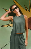 Z Supply Sloan Linen Top Everglade